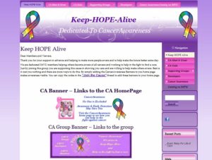 Cancer Awareness Keep-HOPE-Alive Website Development by Personalized Marketing